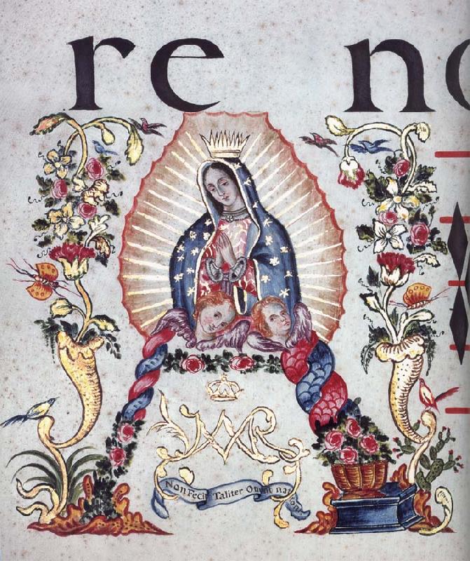 unknow artist Devotion to the virgin of Guadalupe oil painting image